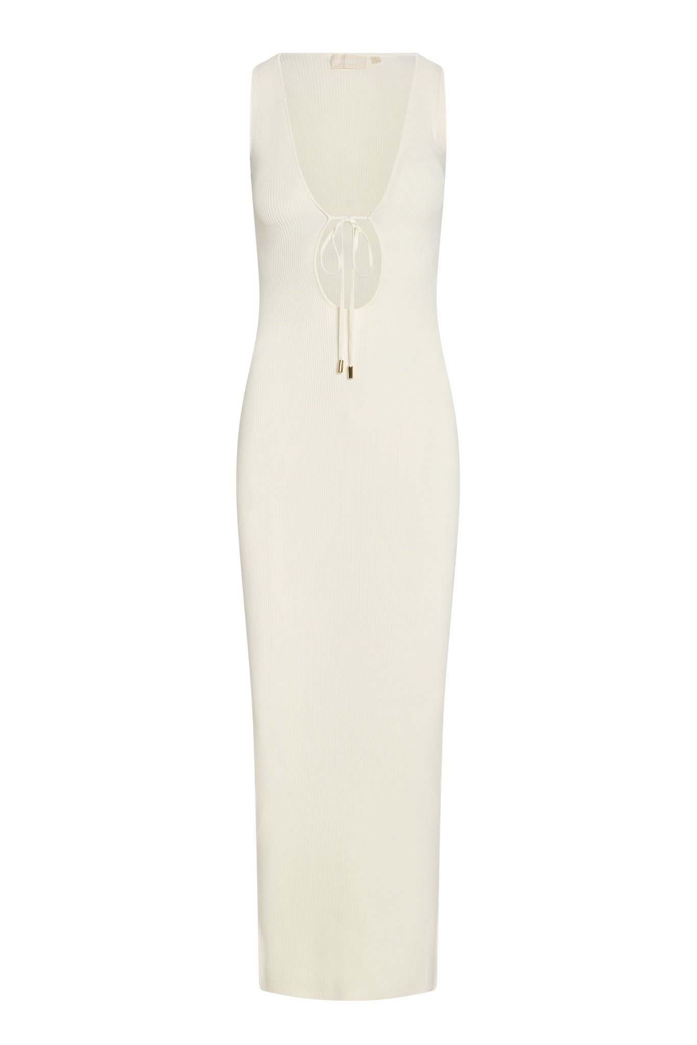 Monte Carlo Tie Dress - Ivory Knit Rib