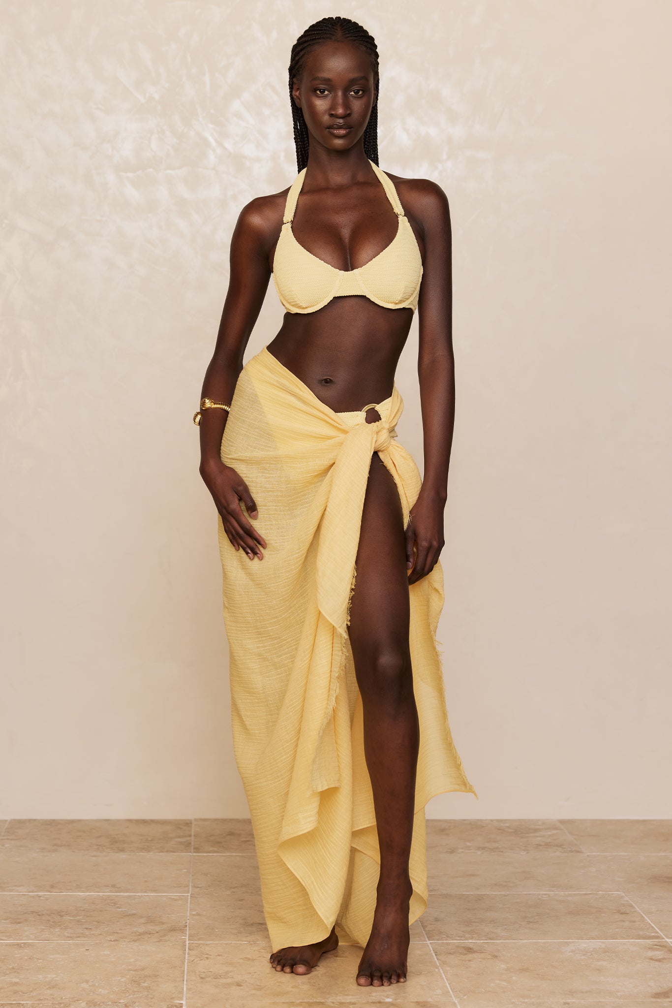 St. Tropez Sarong - Honey Crinkle Linen - Image 6