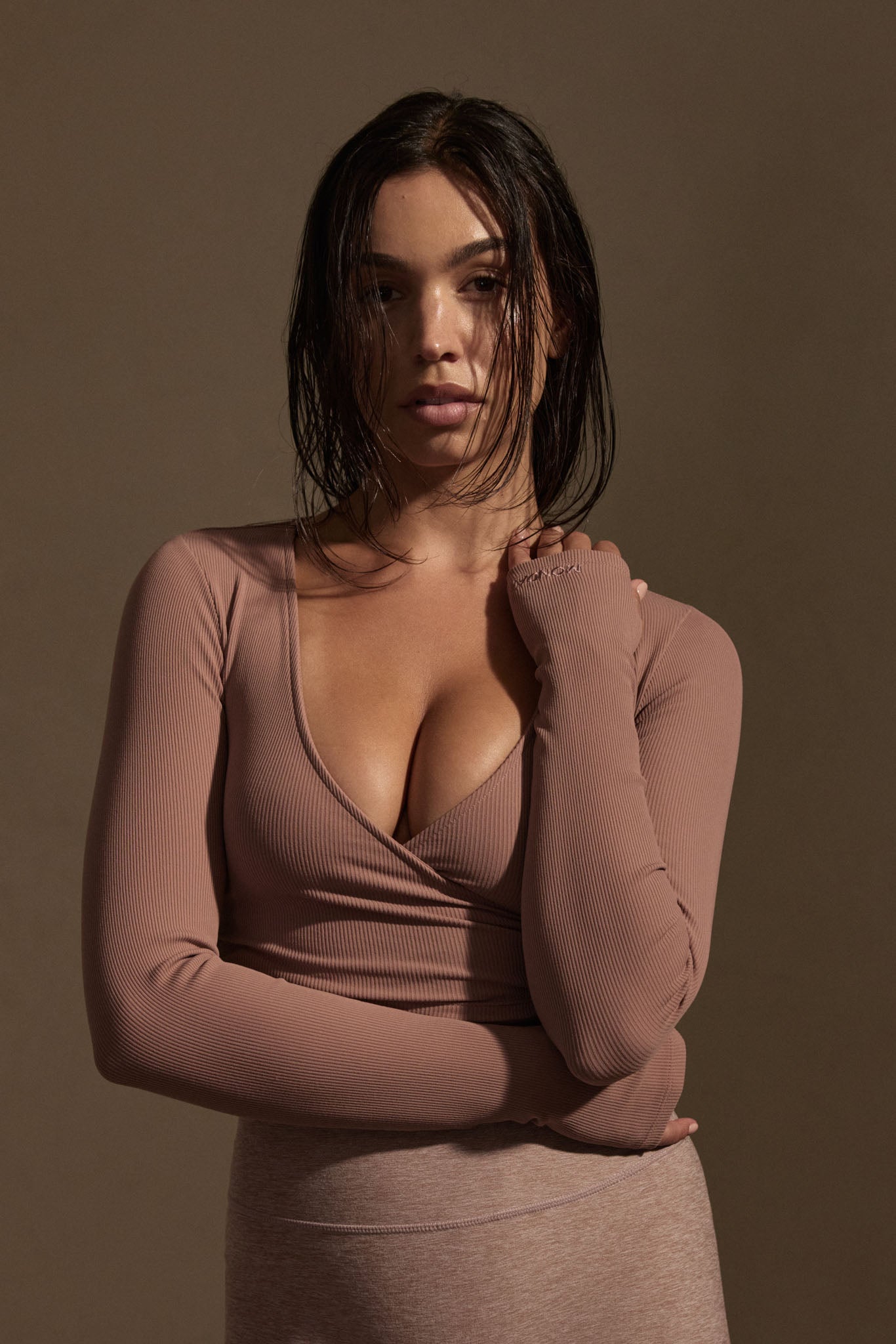 Alternative view of Yosemite Top - Mauve Thin Rib