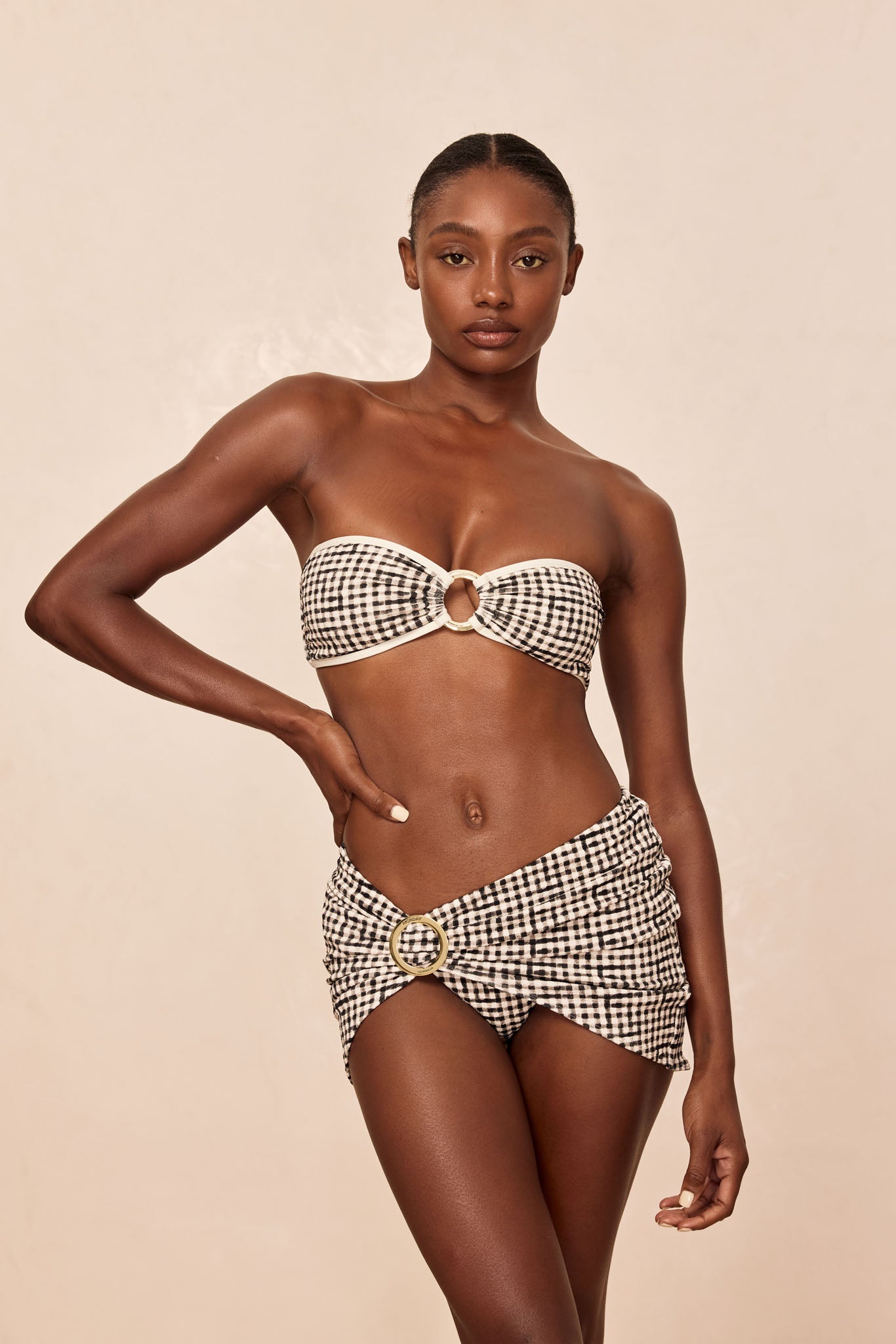 Jamaica Sarong - Black Gingham - Image 4