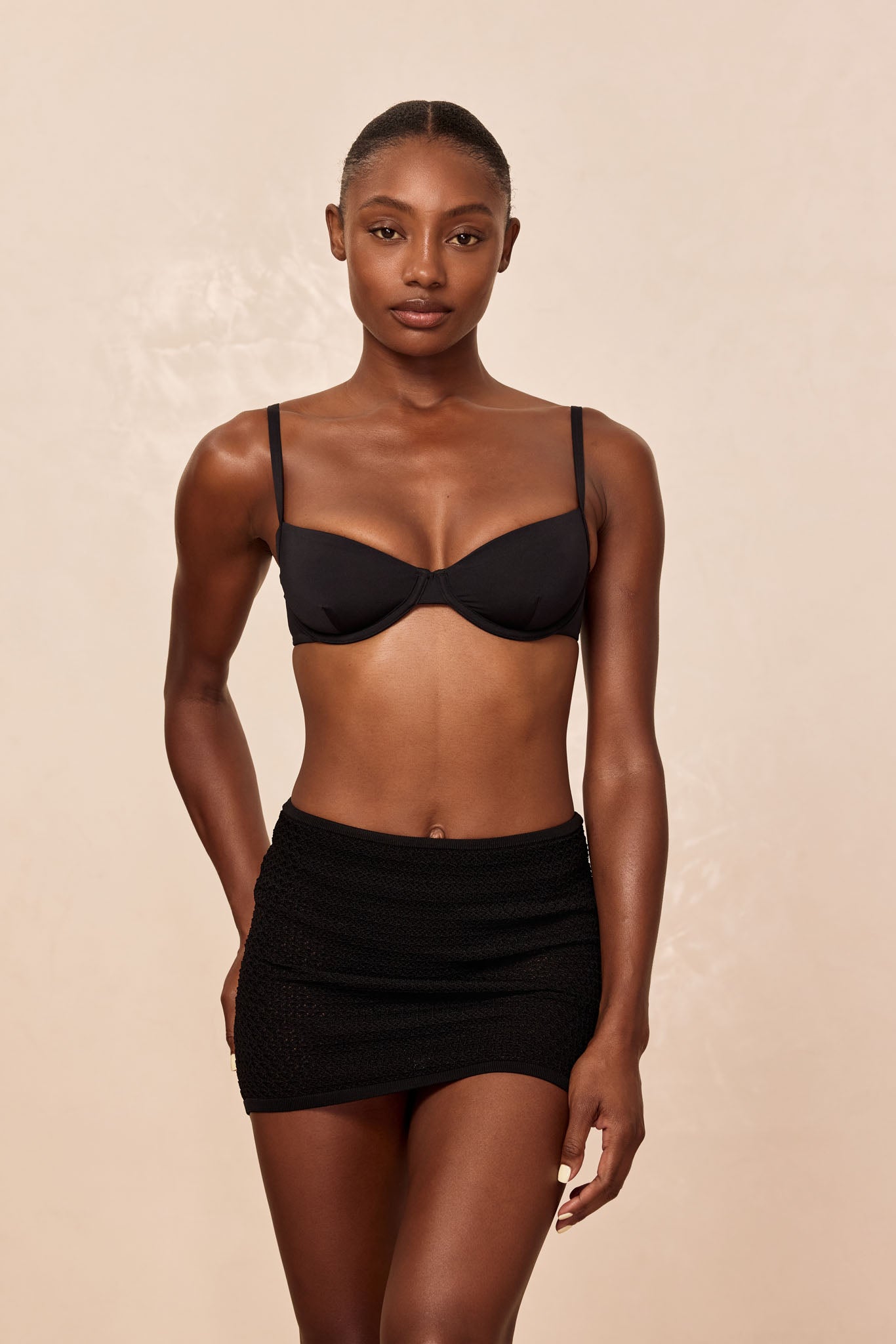 Alternative view of Cartagena Micro Skirt - Black Lace Crochet