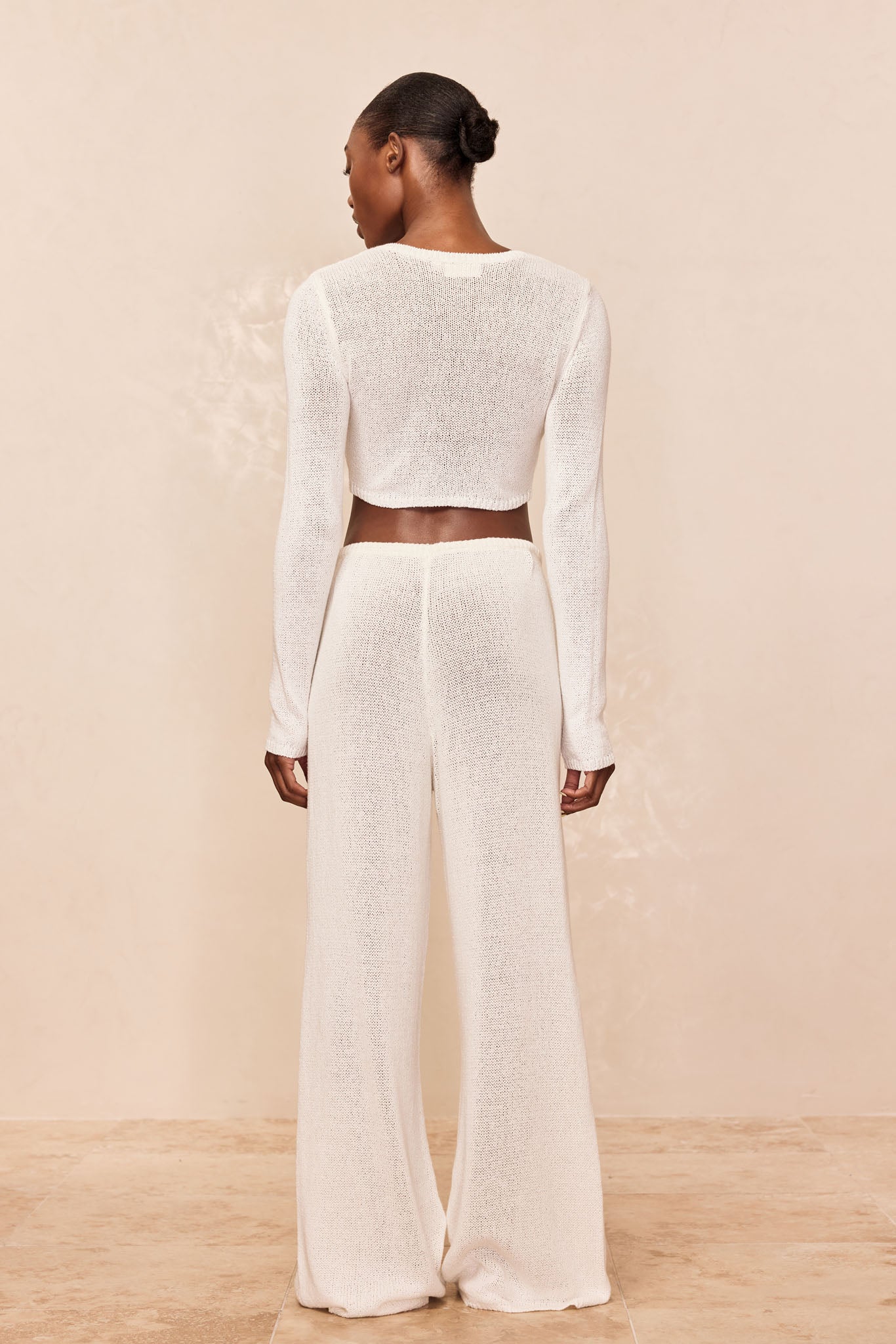 Belize Pant Open Knit - Ivory - Image 6