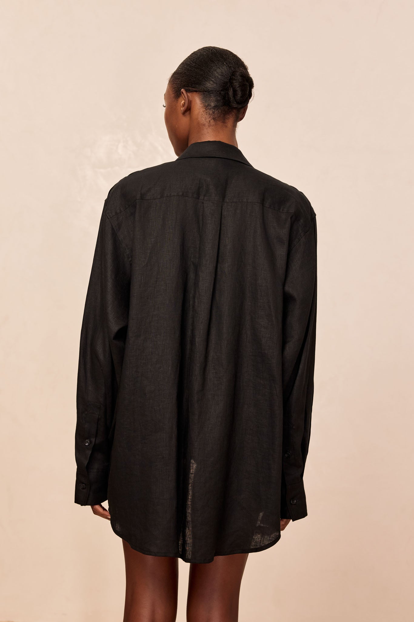 La Jolla Linen Shirt - Black Linen - Image 3
