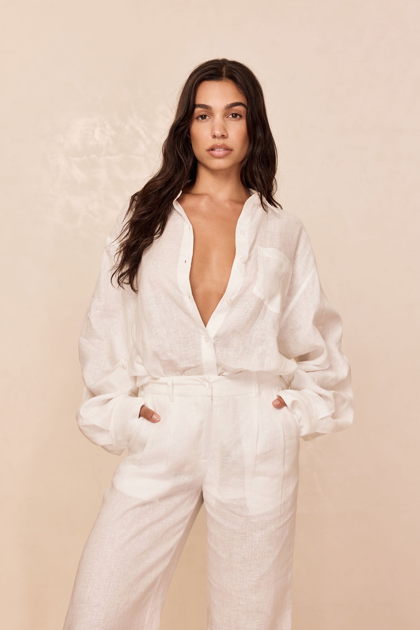La Jolla Linen Shirt - White Linen - Image 6