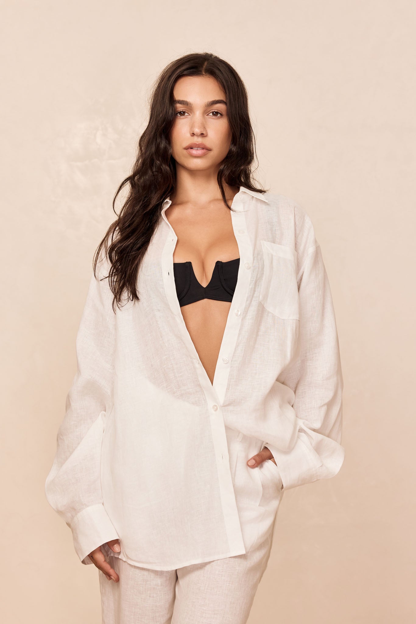 La Jolla Linen Shirt - White Linen - Image 8