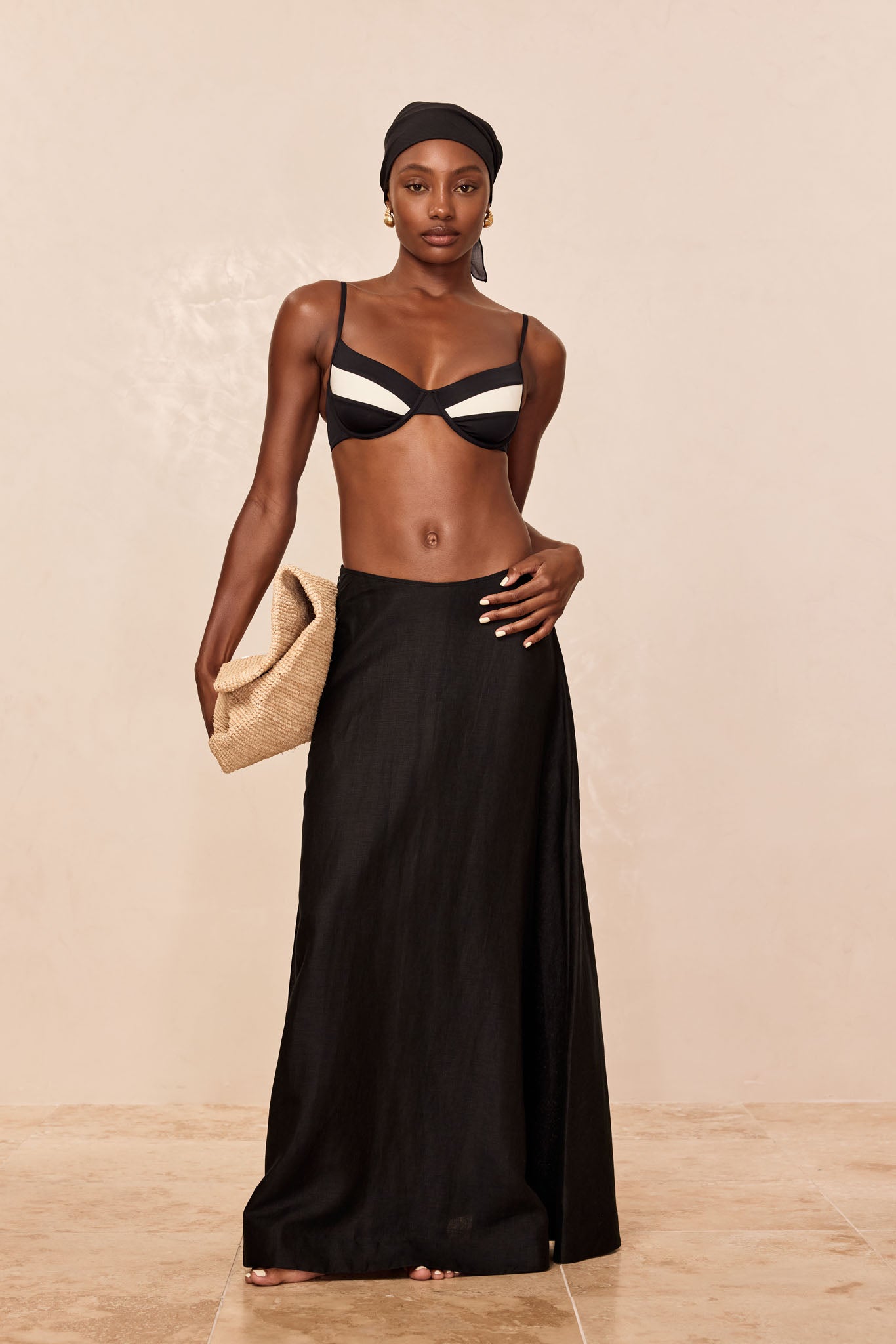 San Diego Skirt - Black Linen - Image 3