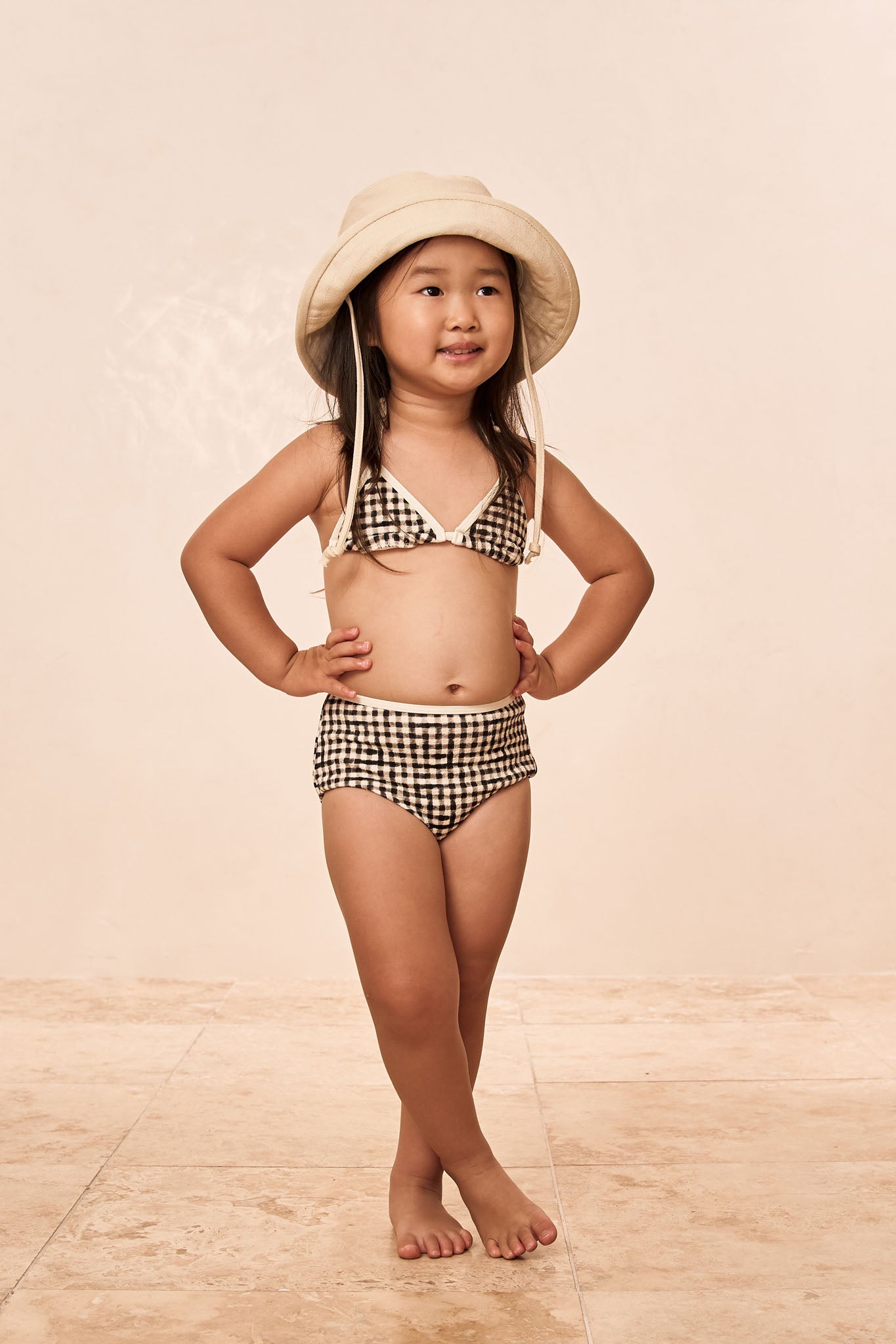 Alternative view of Palma Top & Seychelles Bottom Set - Black Gingham