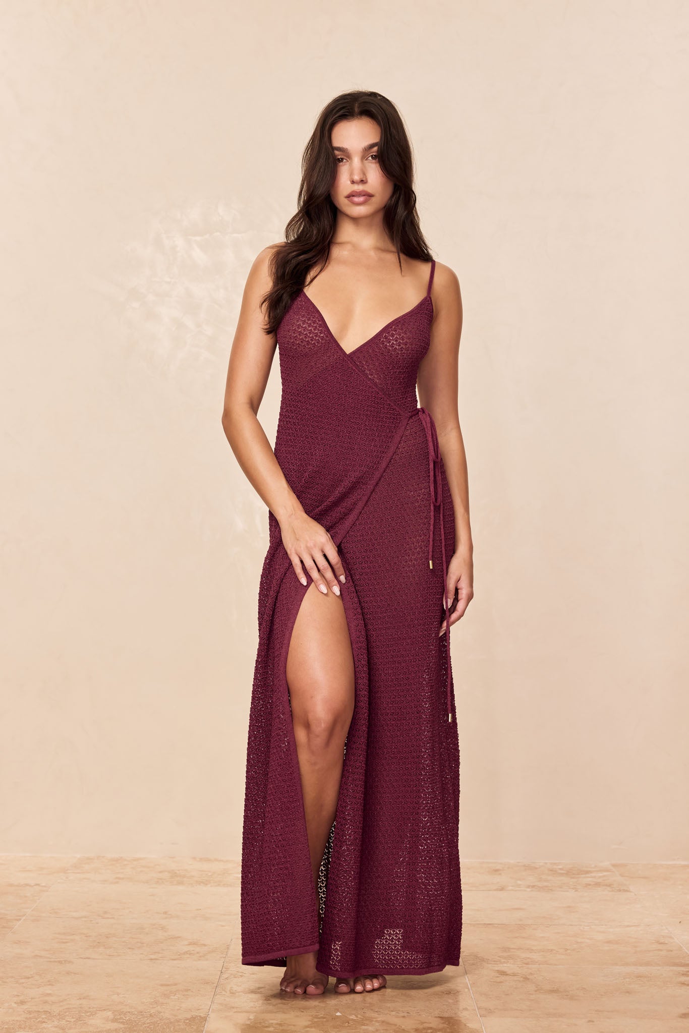 Levanzo Dress - Fig Lurex Lace Crochet - Image 3