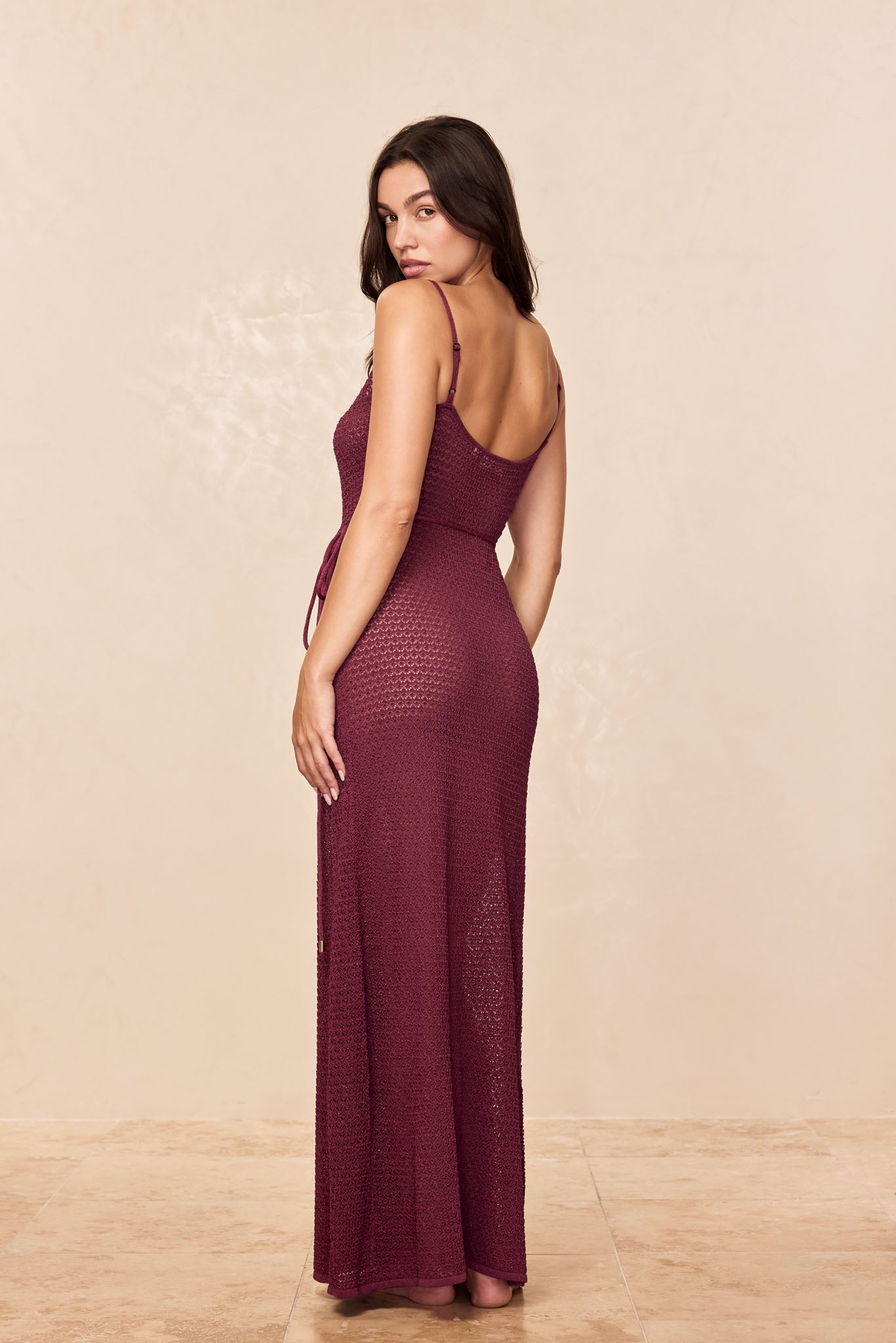 Levanzo Dress - Fig Lurex Lace Crochet - Image 4