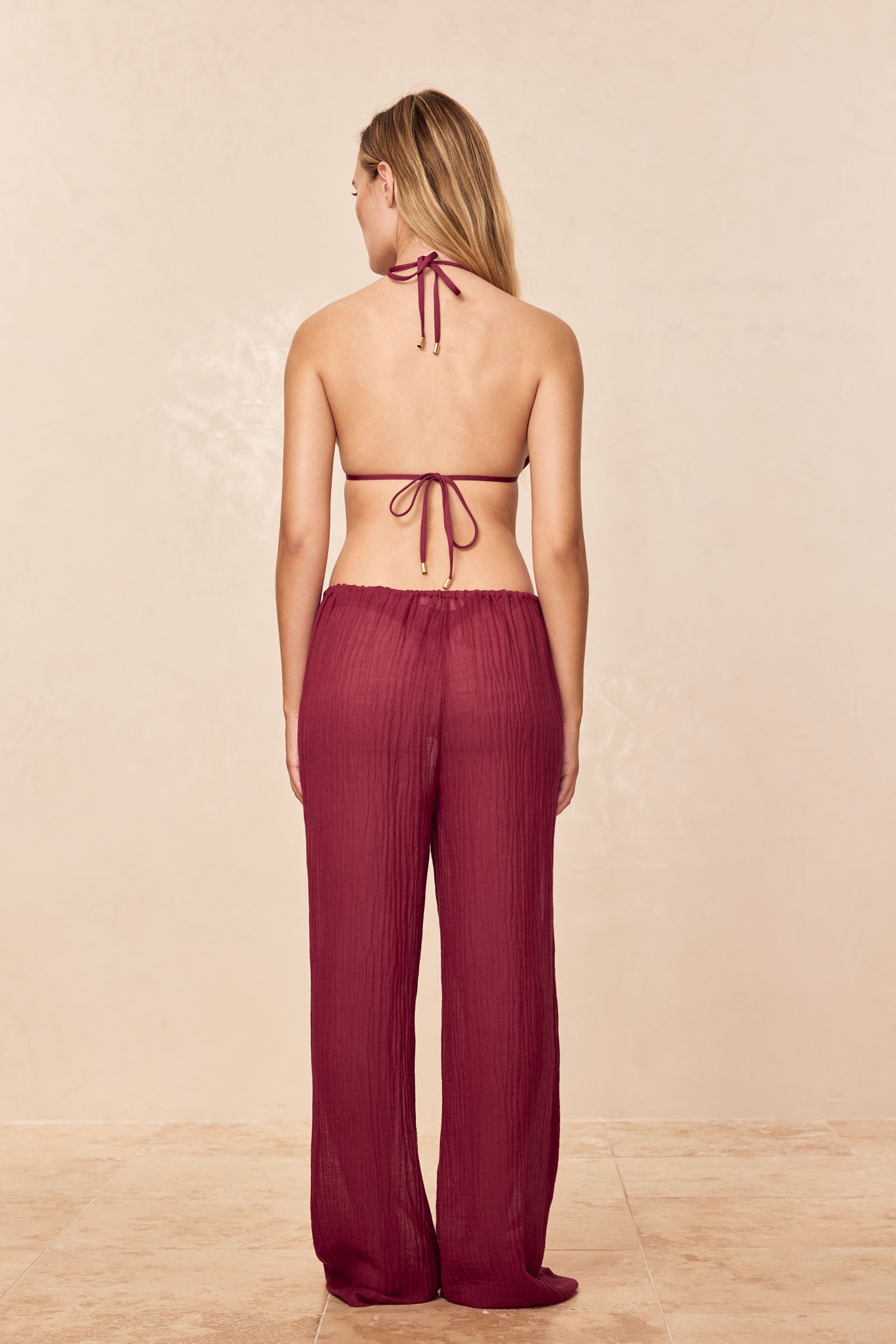 Belize Pant - Fig Crinkle Linen - Image 6