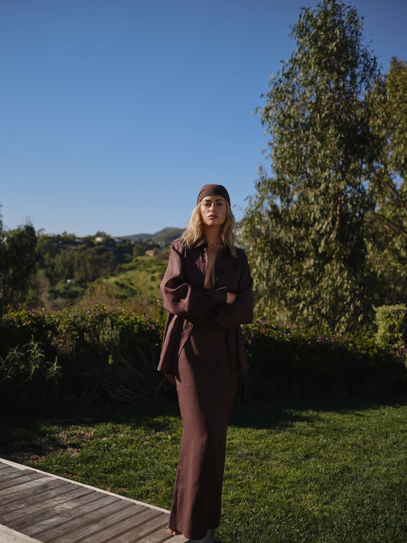 Alternative view of Fontelina Linen Skirt - Espresso Linen