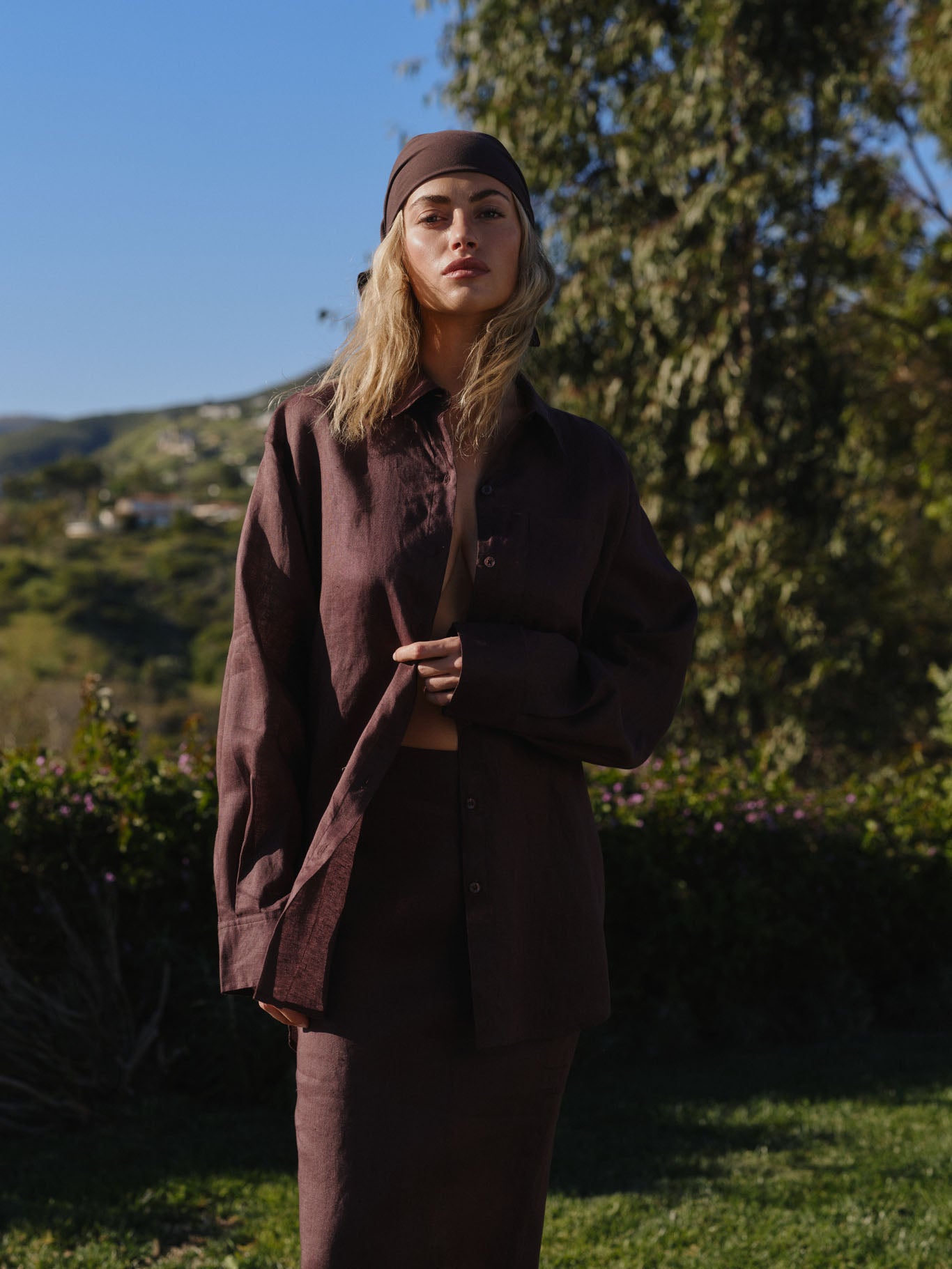 Alternative view of Monday Head Scarf - Espresso