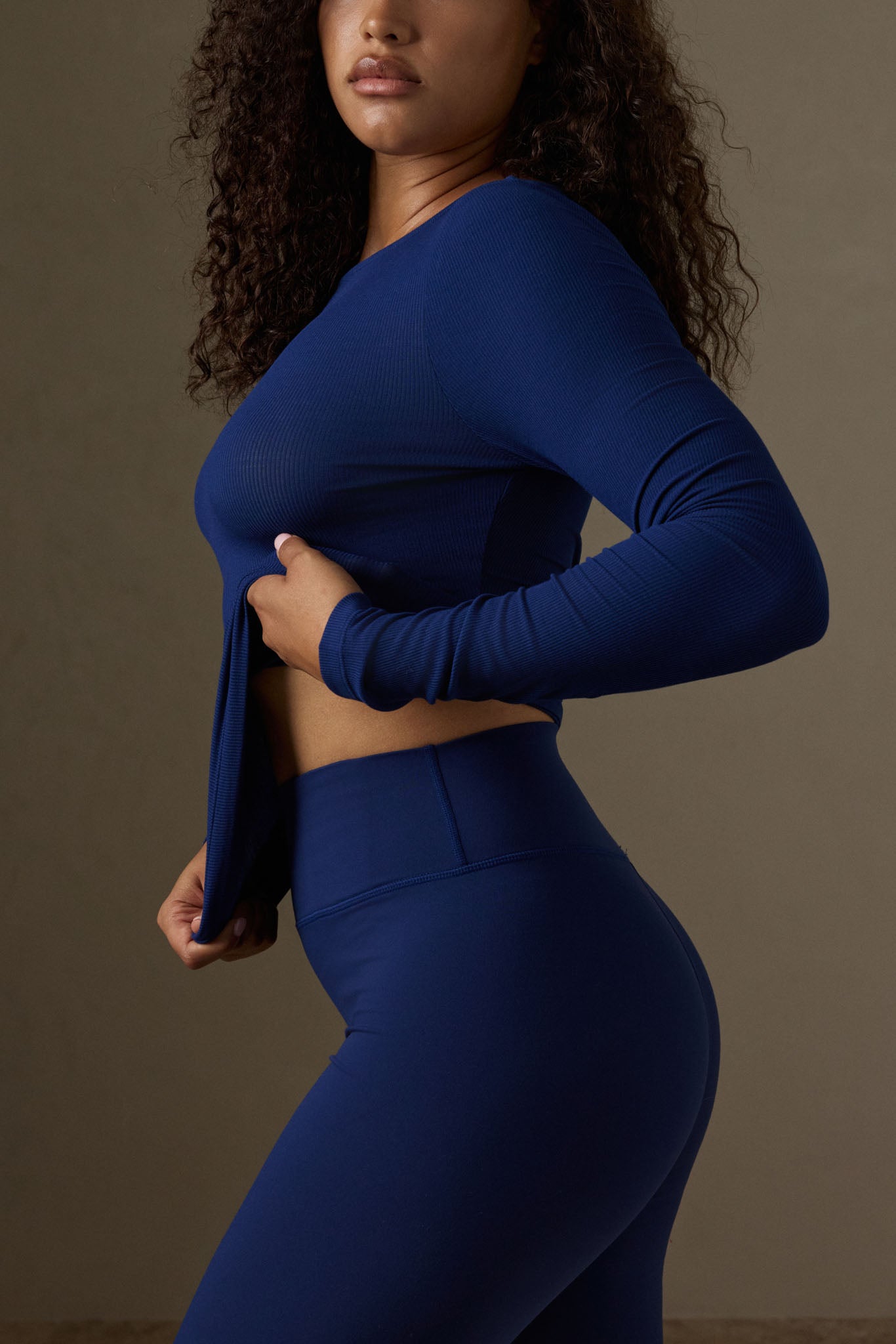 Alternative view of Paddington Long Sleeve   Midnight Lightweight Rib