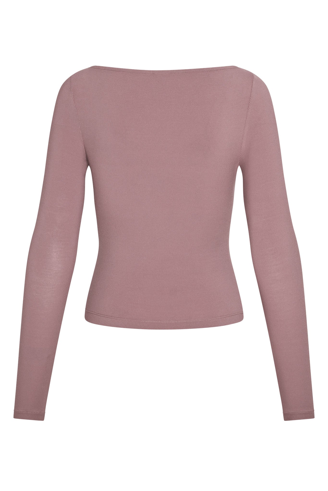 Alternative view of Paddington Long Sleeve   Mauve Lightweight Rib