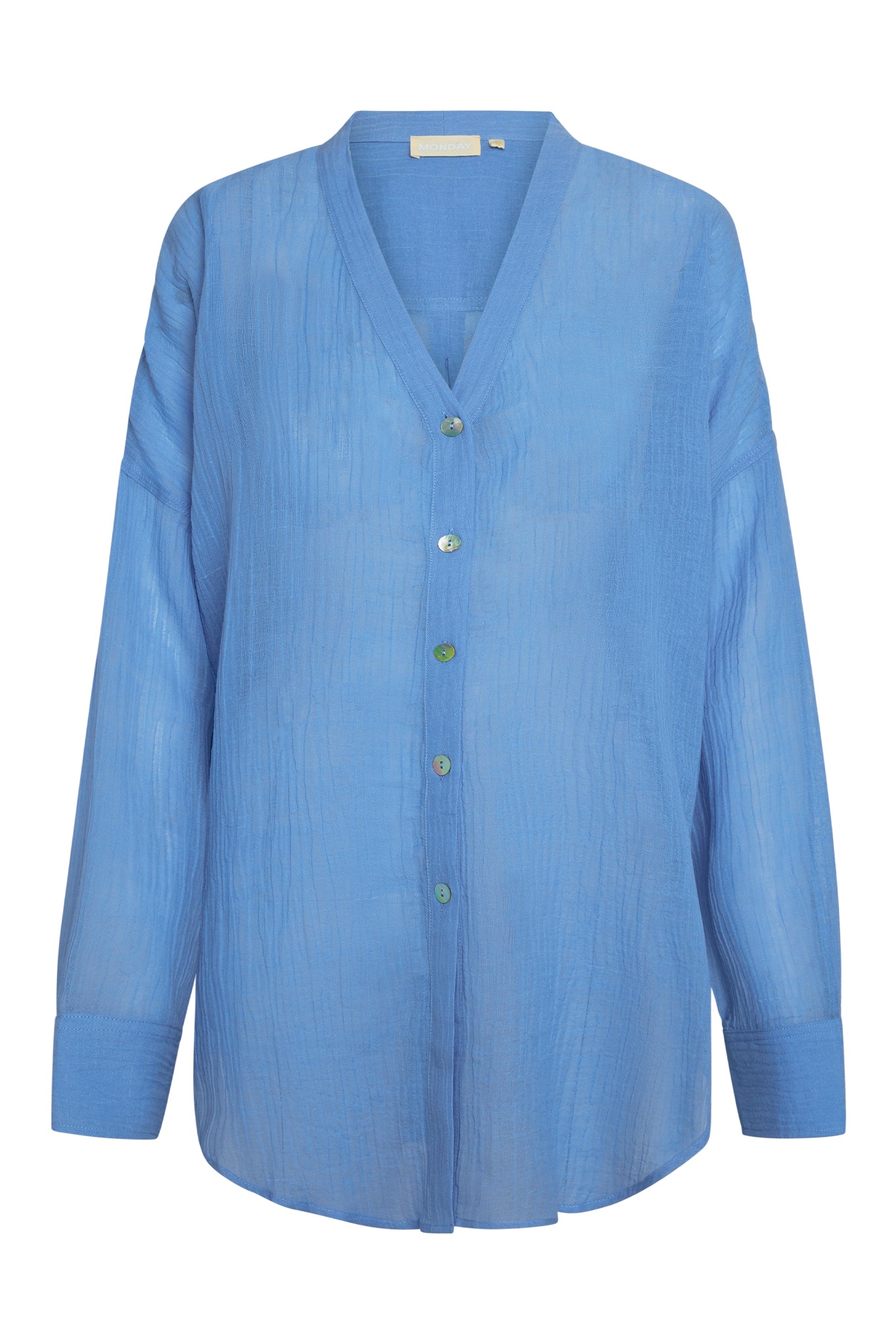 Barcelona Tunic - Azure Crinkle Linen