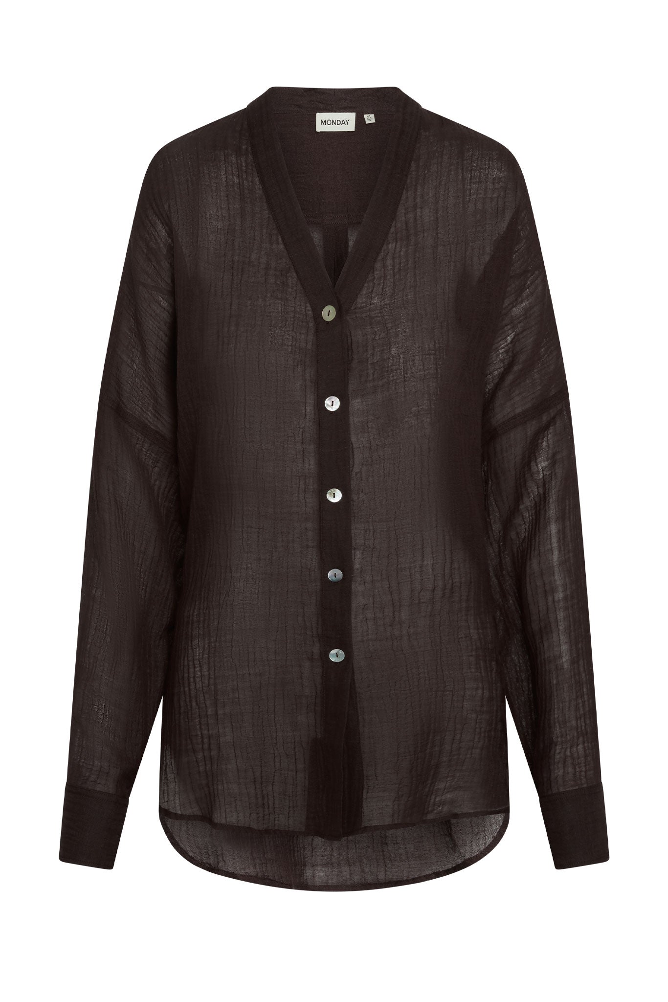 Barcelona Tunic - Espresso Crinkle Linen