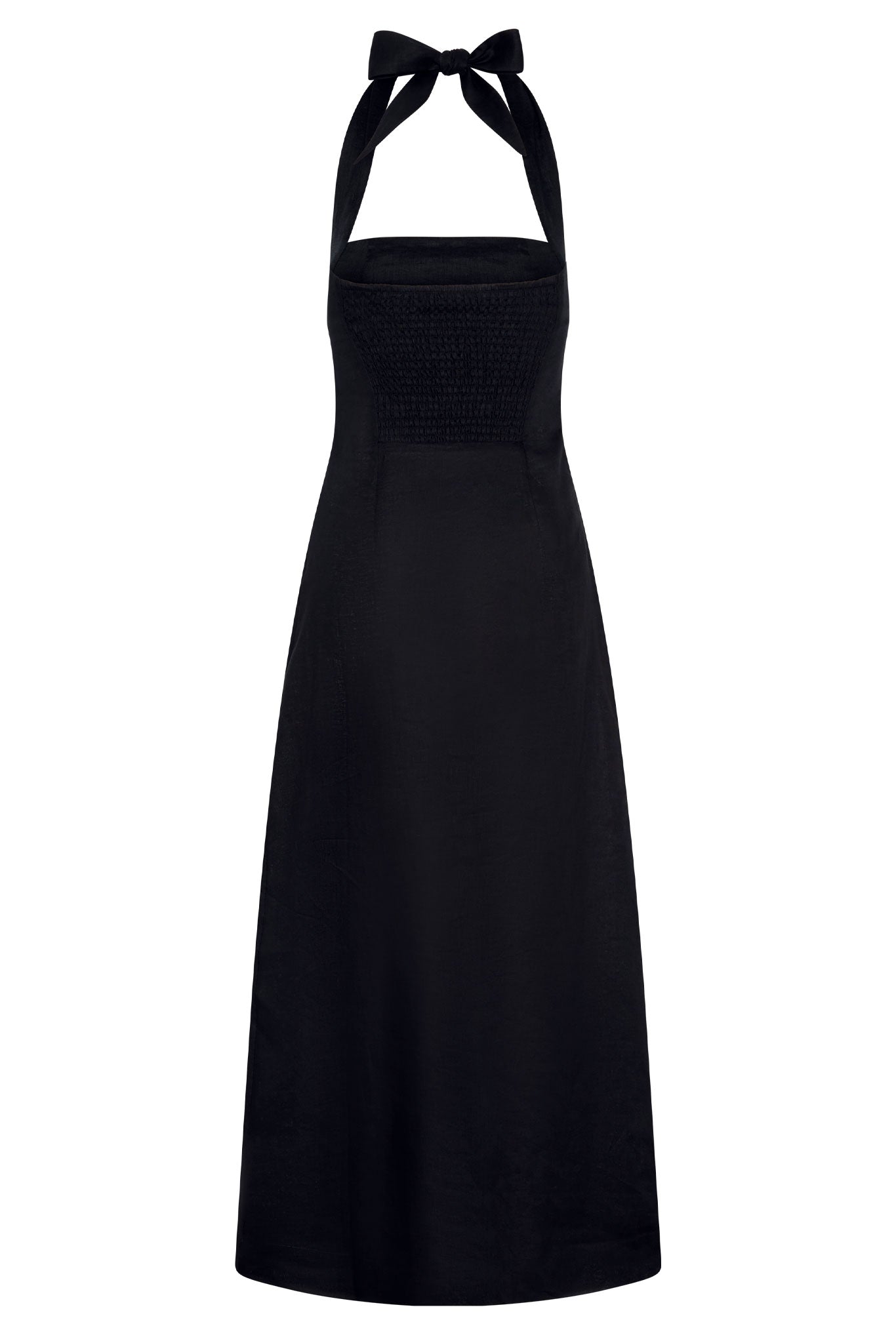 Montserrat Dress - Black Linen - Image 7