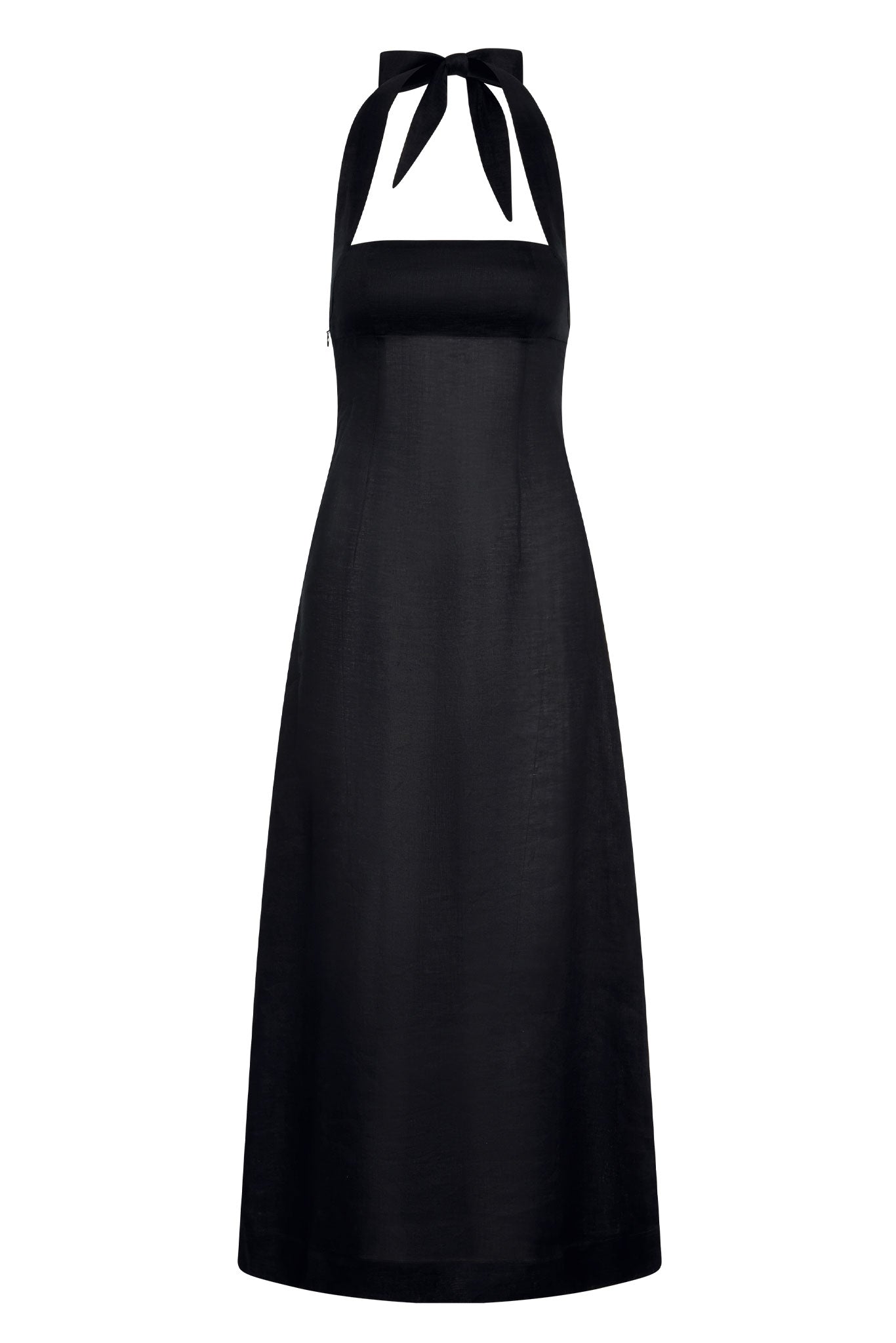 Montserrat Dress - Black Linen