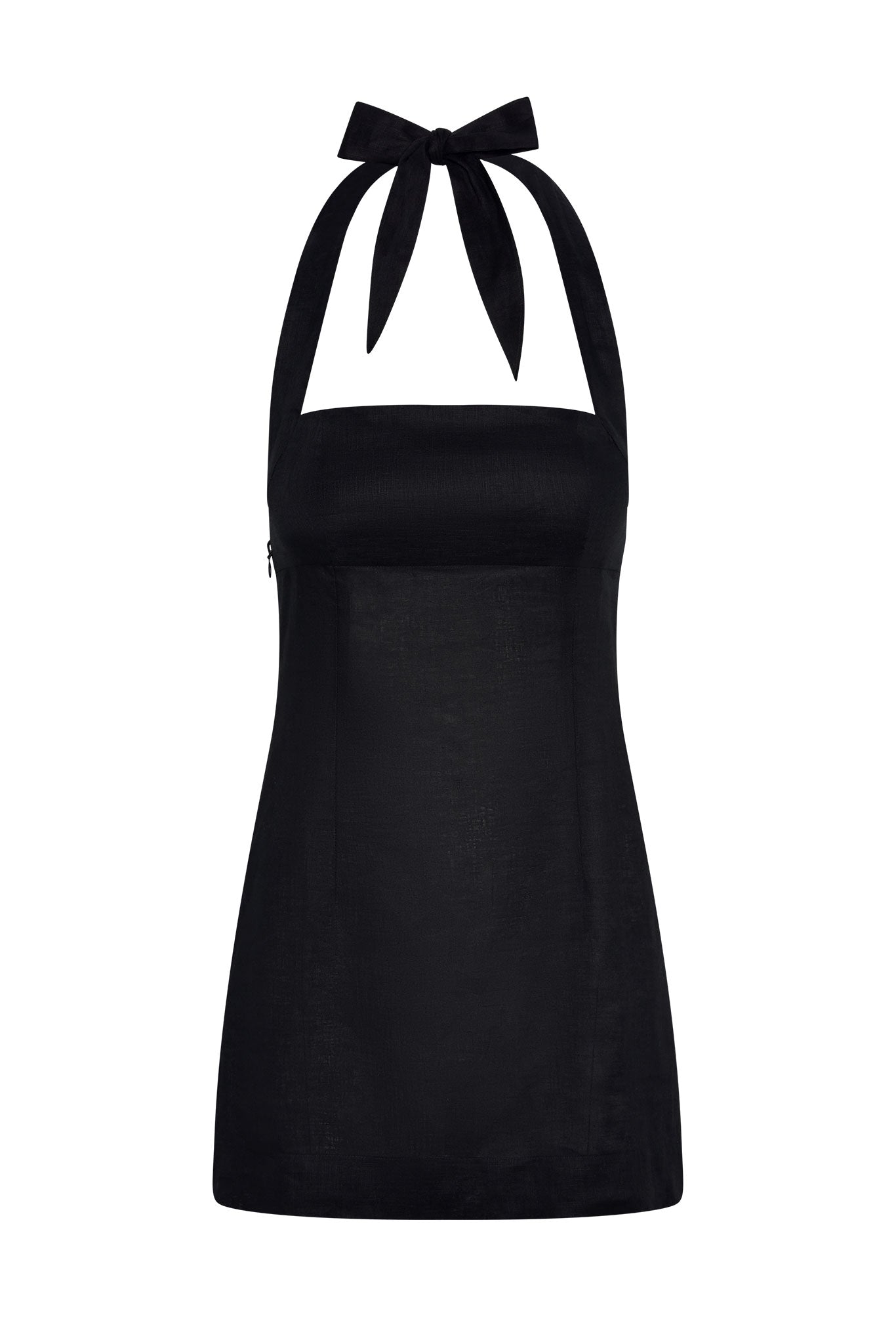 Montserrat Mini Dress - Black Linen