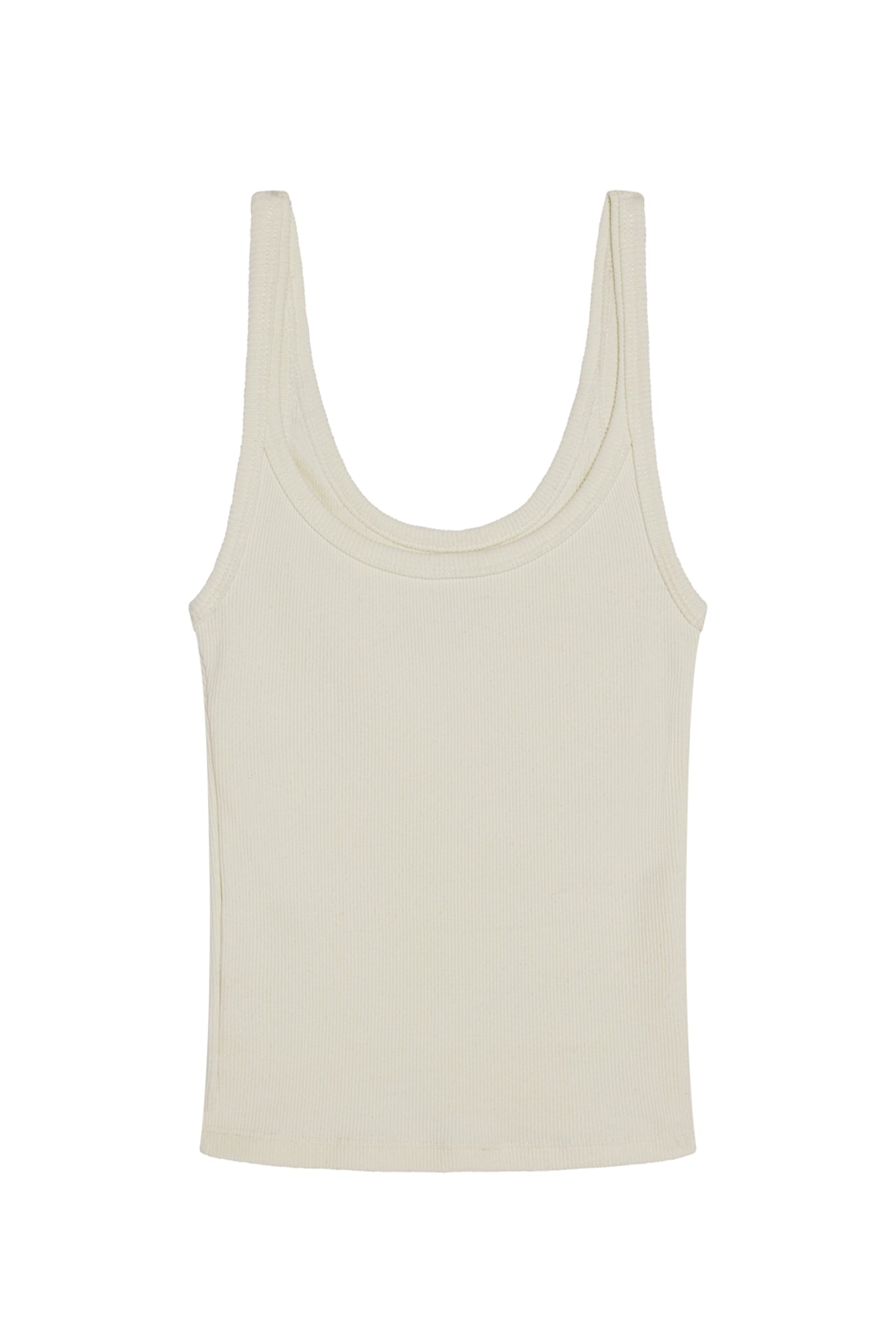 Devin Tank Crop   Ivory Rib