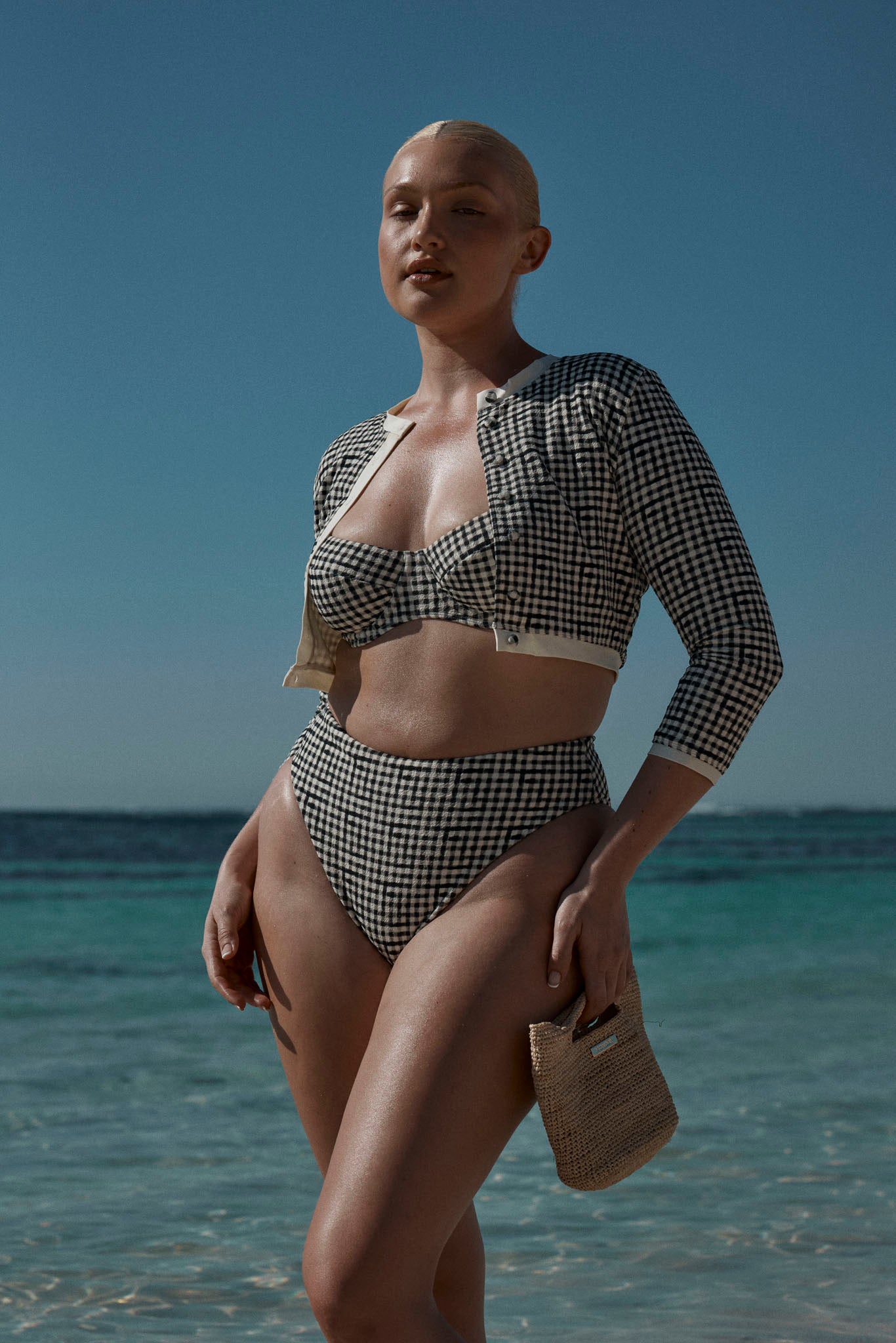 Alternative view of Formentera Bottom - Black Gingham