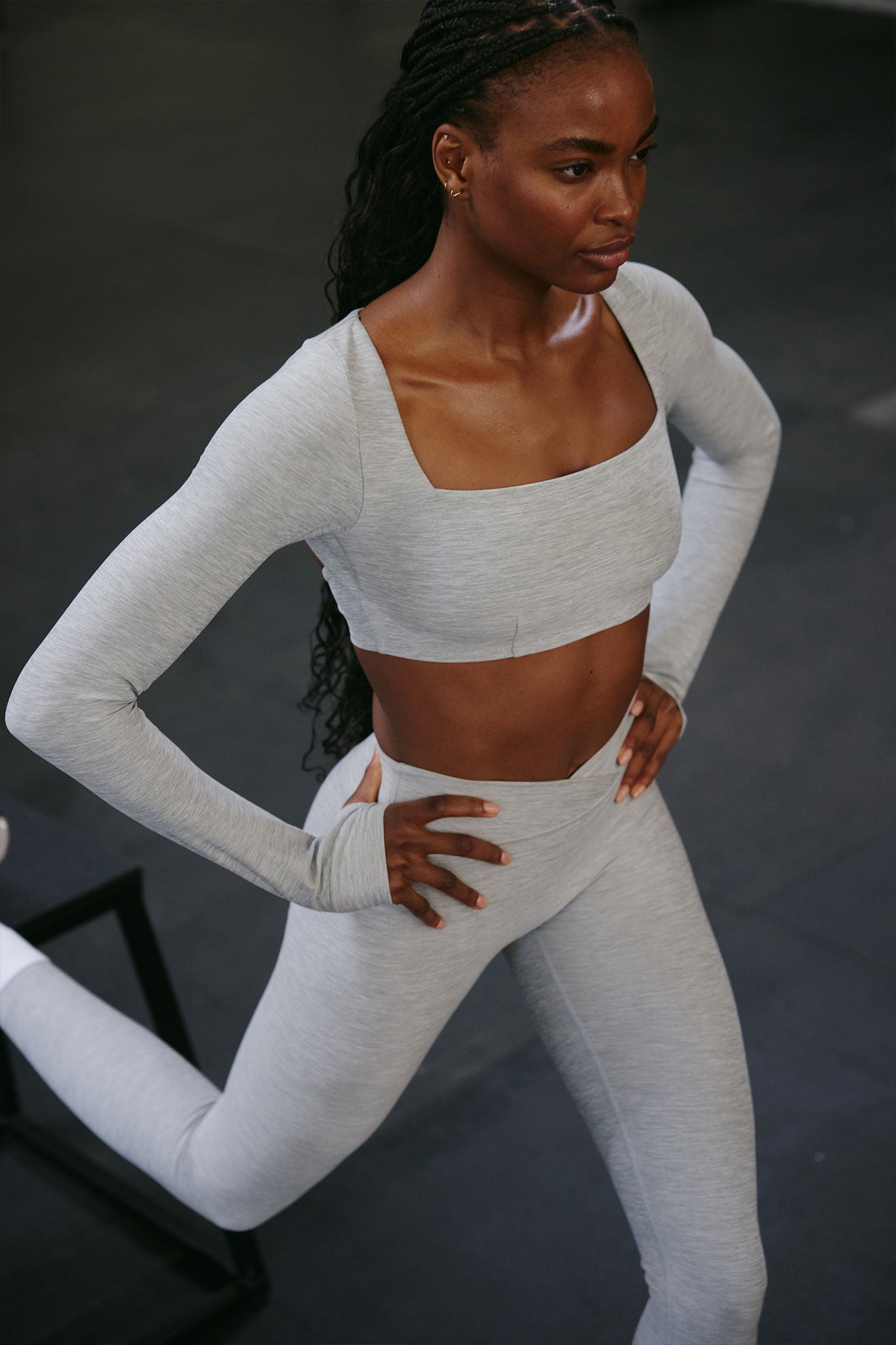 Alternative view of Bellevue Top   Heather Grey