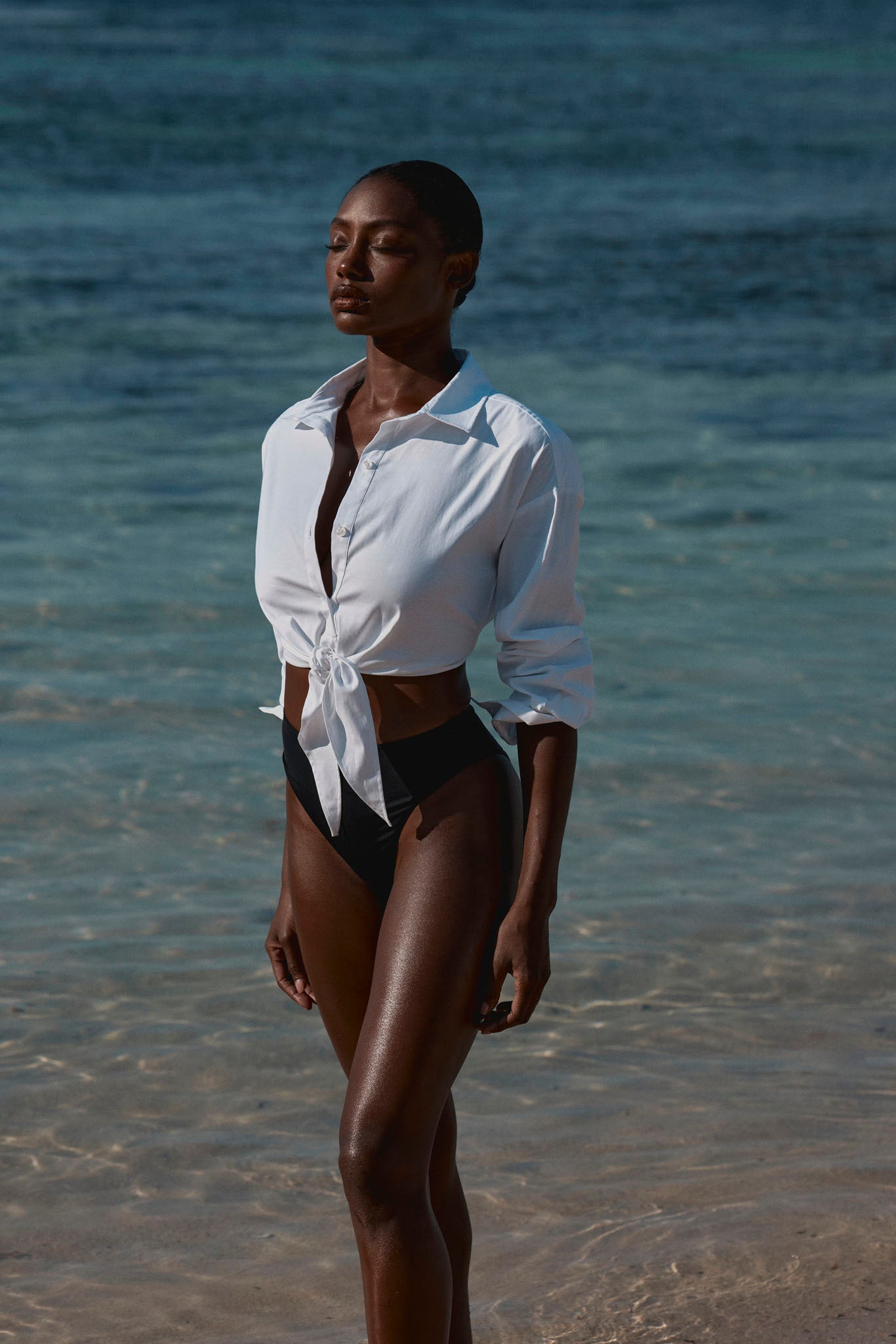 Alternative view of La Jolla Tie Shirt - White