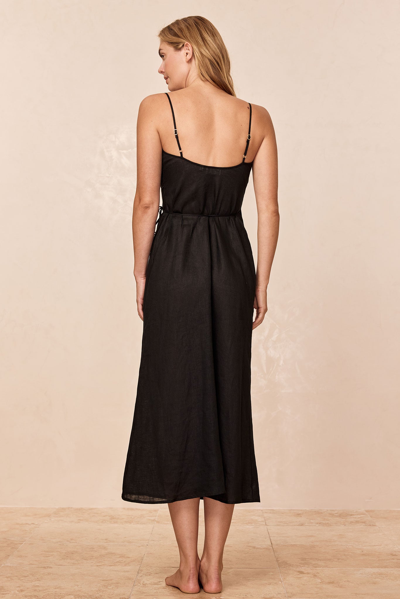 Levanzo Dress - Black Linen - Image 6