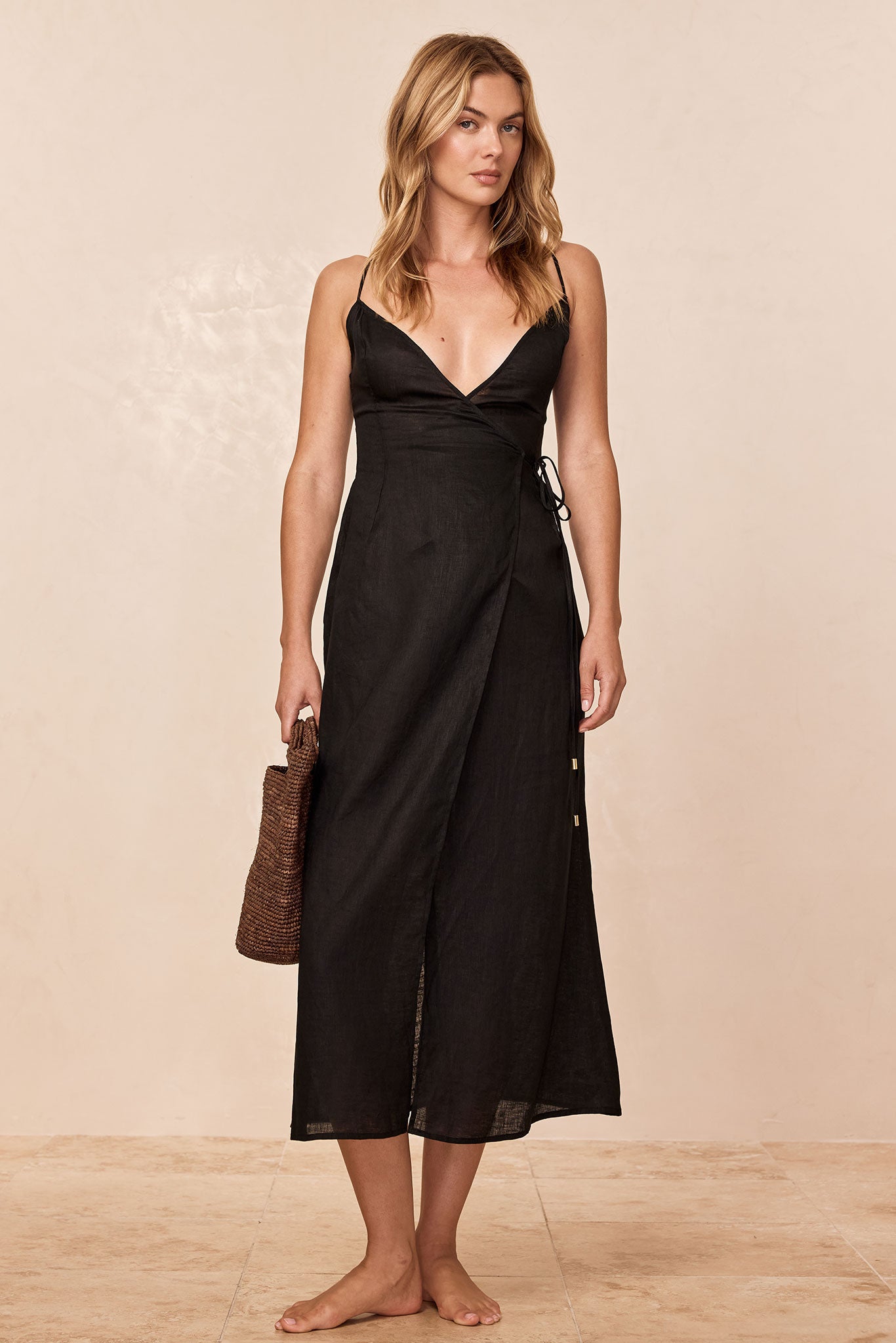 Levanzo Dress - Black Linen - Image 5