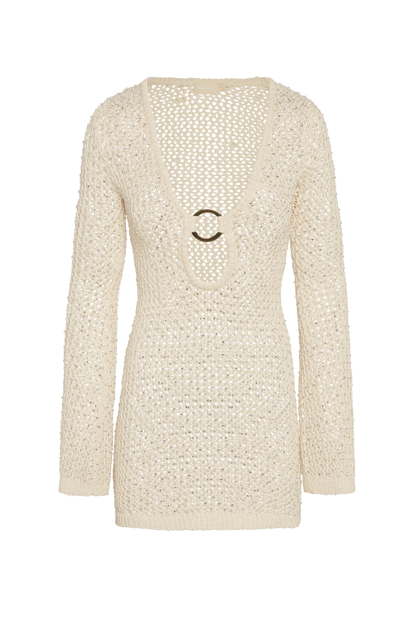 Montego Mini Dress - Ivory Diamond Crochet
