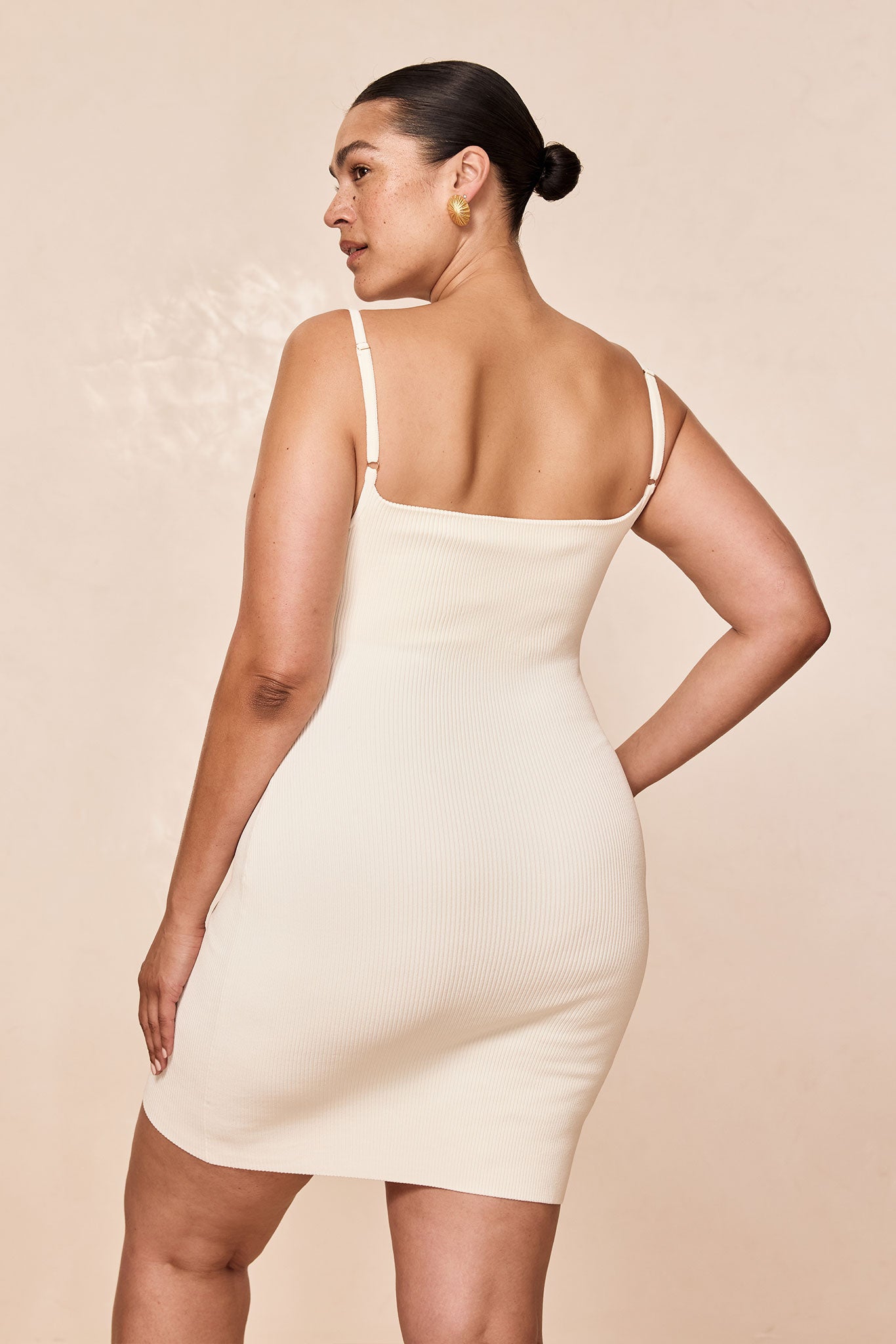 Provence Mini Dress - Ivory Knit Rib - Image 5