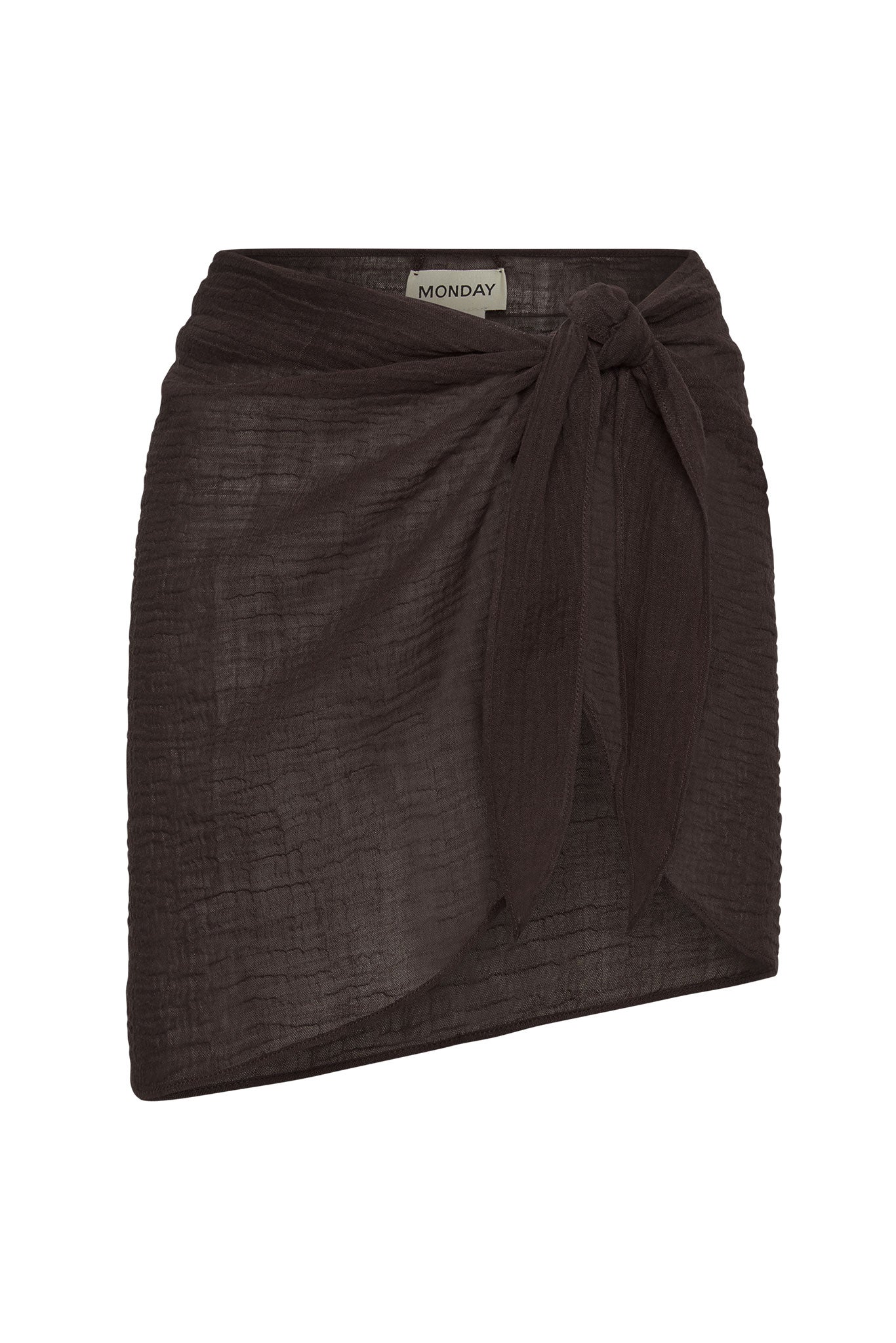 South Beach Sarong - Espresso Crinkle Linen
