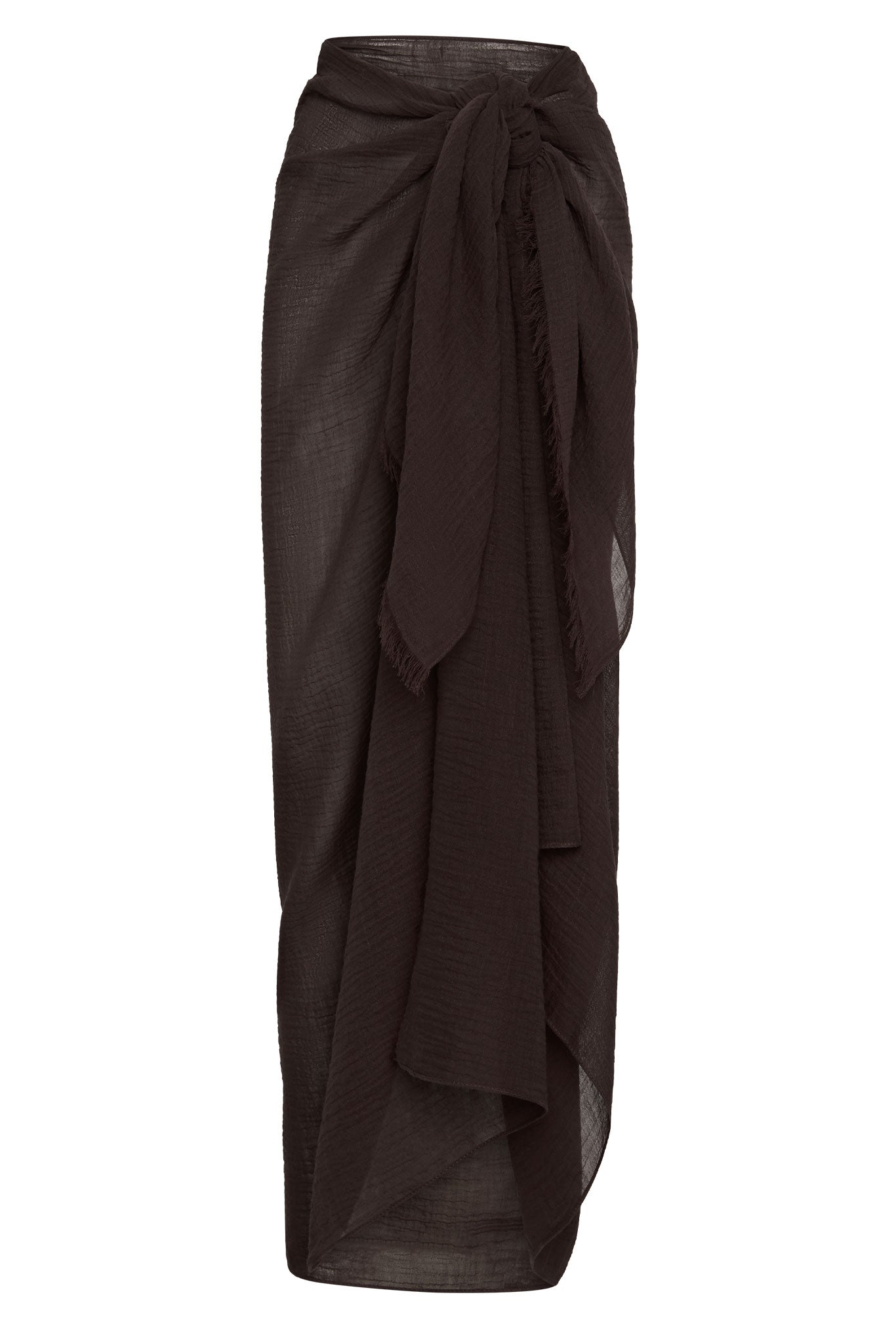 St. Tropez Sarong - Espresso Crinkle Linen
