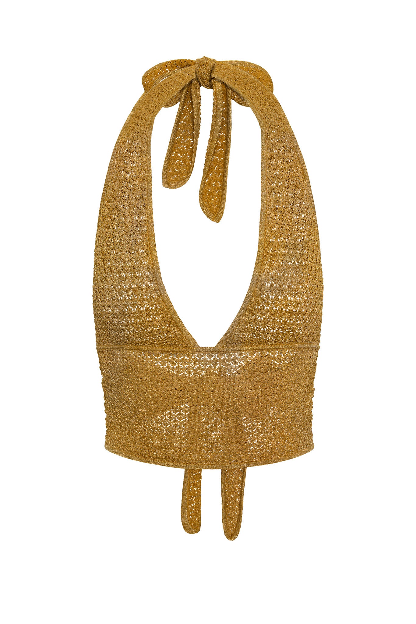 Toulon Top Lined - Antique Gold Lace Crochet