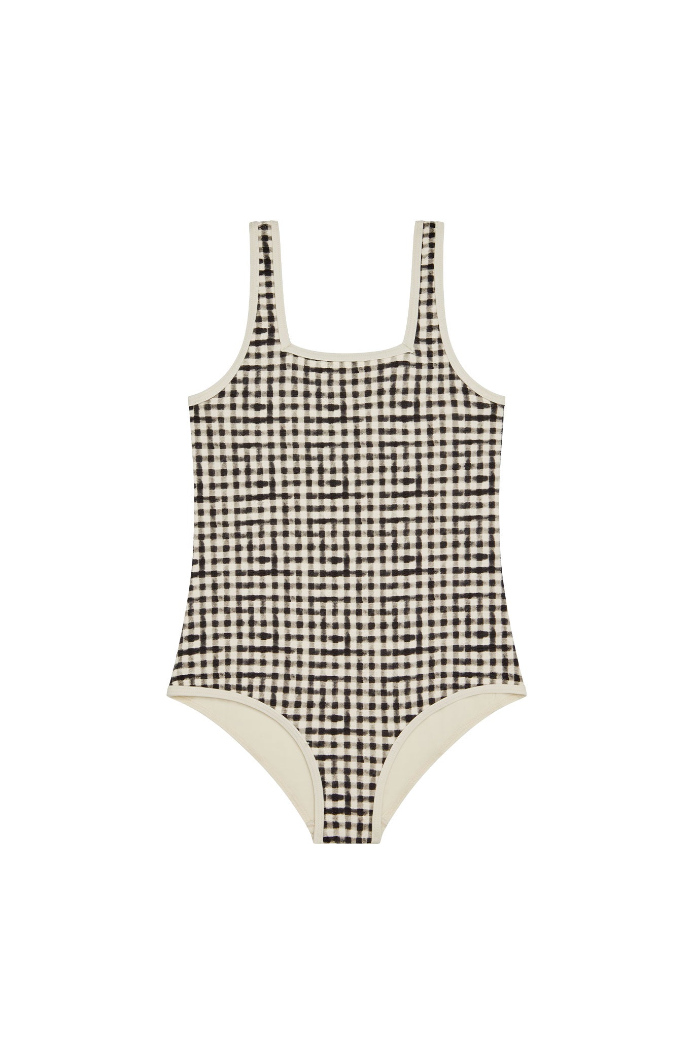 Corfu One Piece Kids - Black Gingham